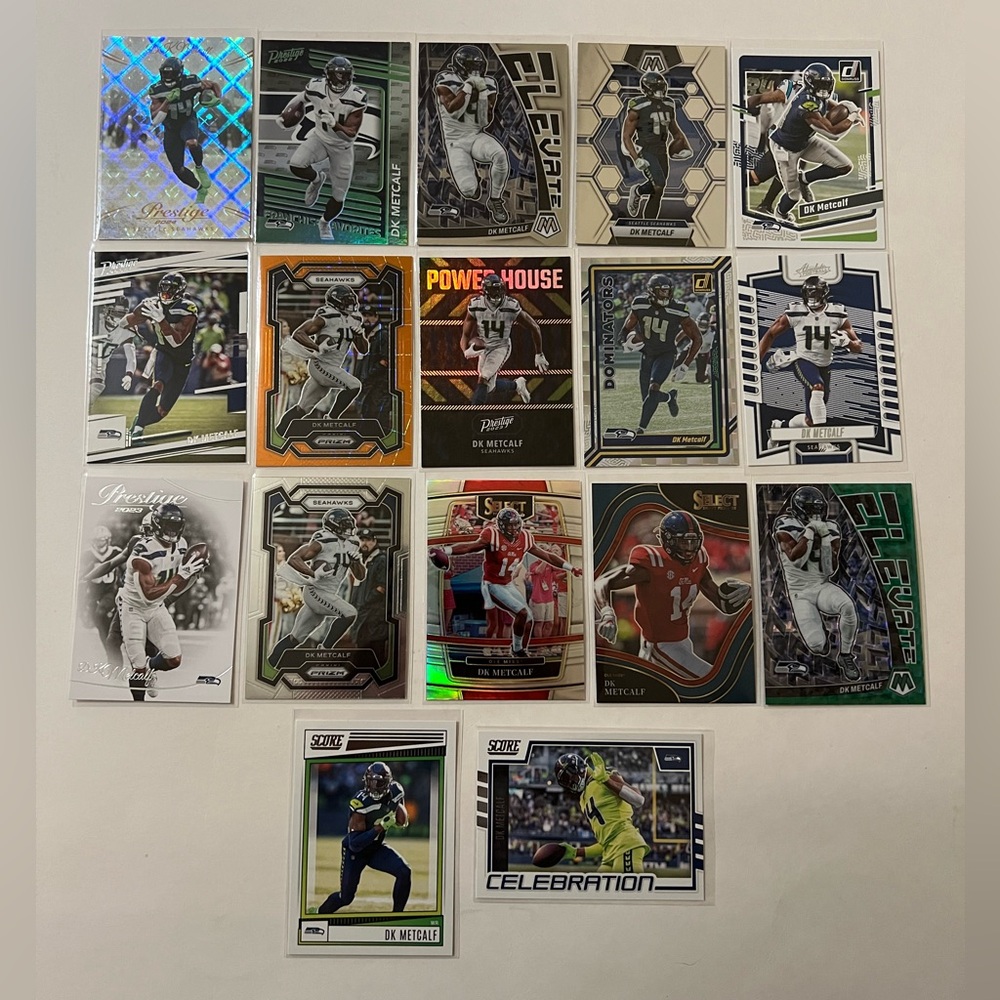 DK Metcalf WR Seattle Seahawks Lot of 17 NFL Football Trading Cards Offense 🔥🔥🏈